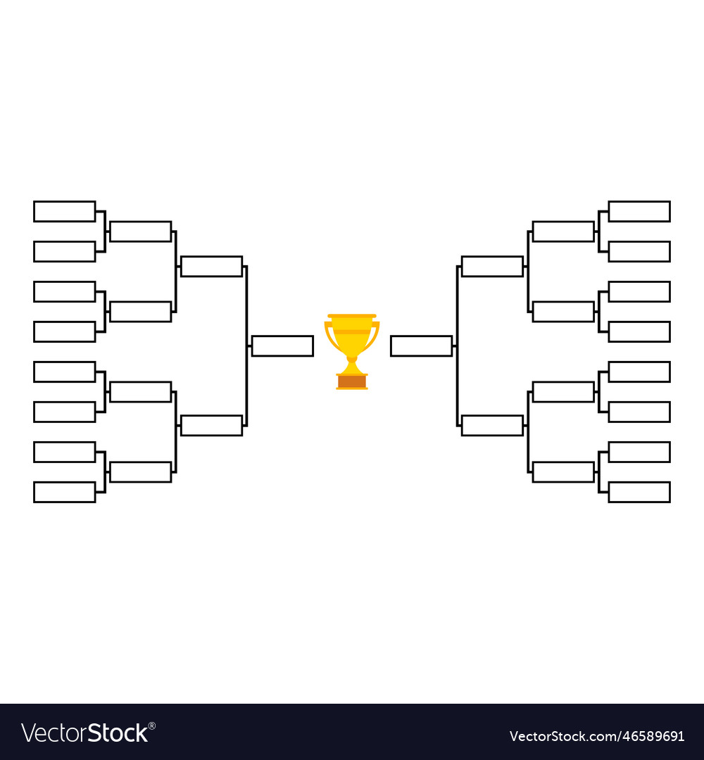 Set of bracket sport tournament blank elimination