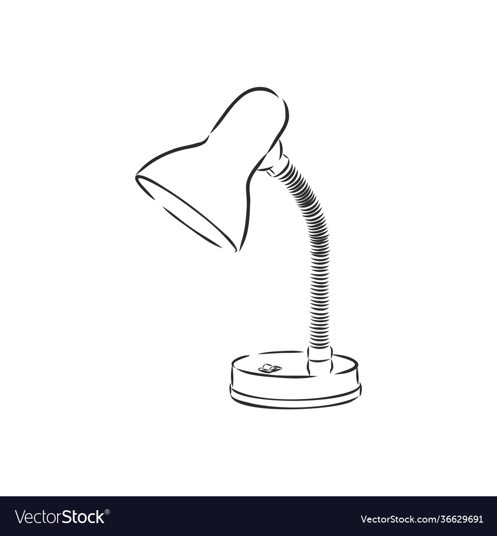 Table lamp sketch icon isolated on background vector image Table lamp sketch icon isolated on background