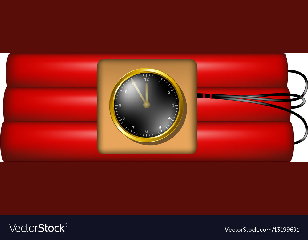 Time bomb connected to clock explodes