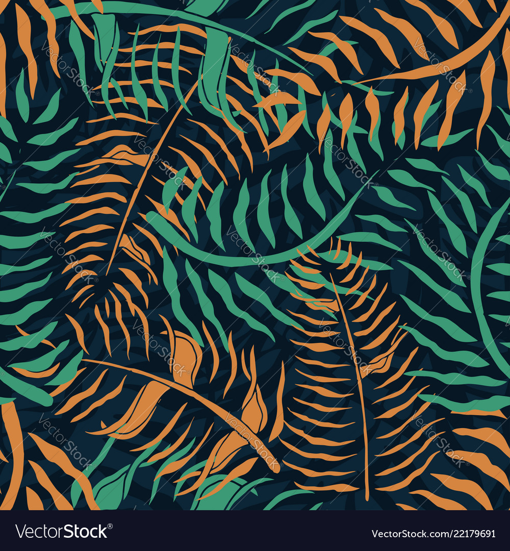 Tropical seamless pattern with palm leaves summer Vector Image