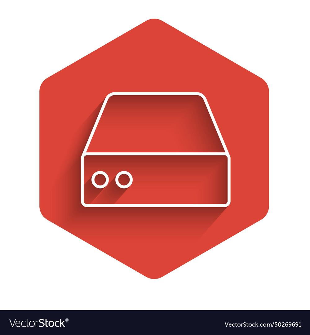 White line server data web hosting icon isolated Vector Image White line server data web hosting icon isolated