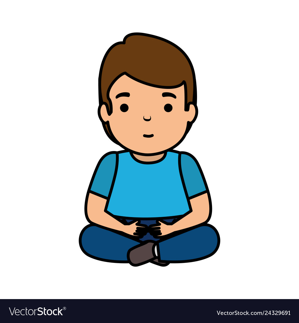 Young man seated avatar character Royalty Free Vector Image