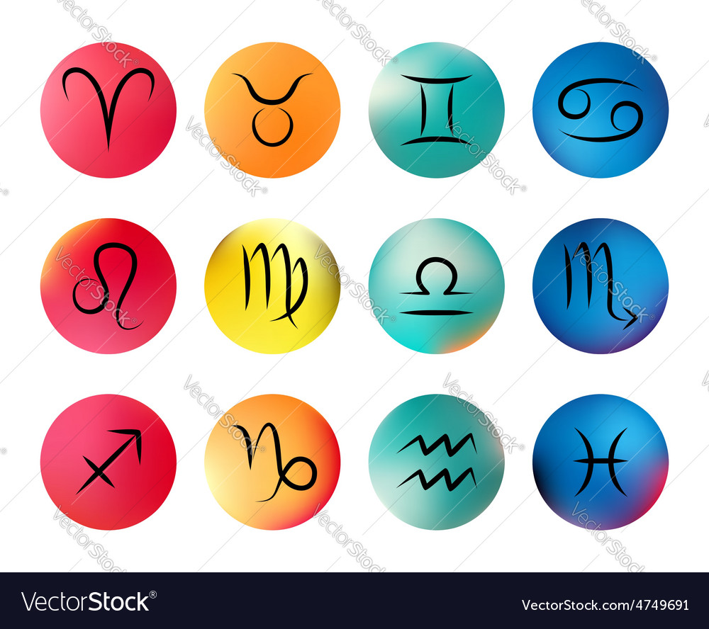 Zodiac signs icons Royalty Free Vector Image - VectorStock