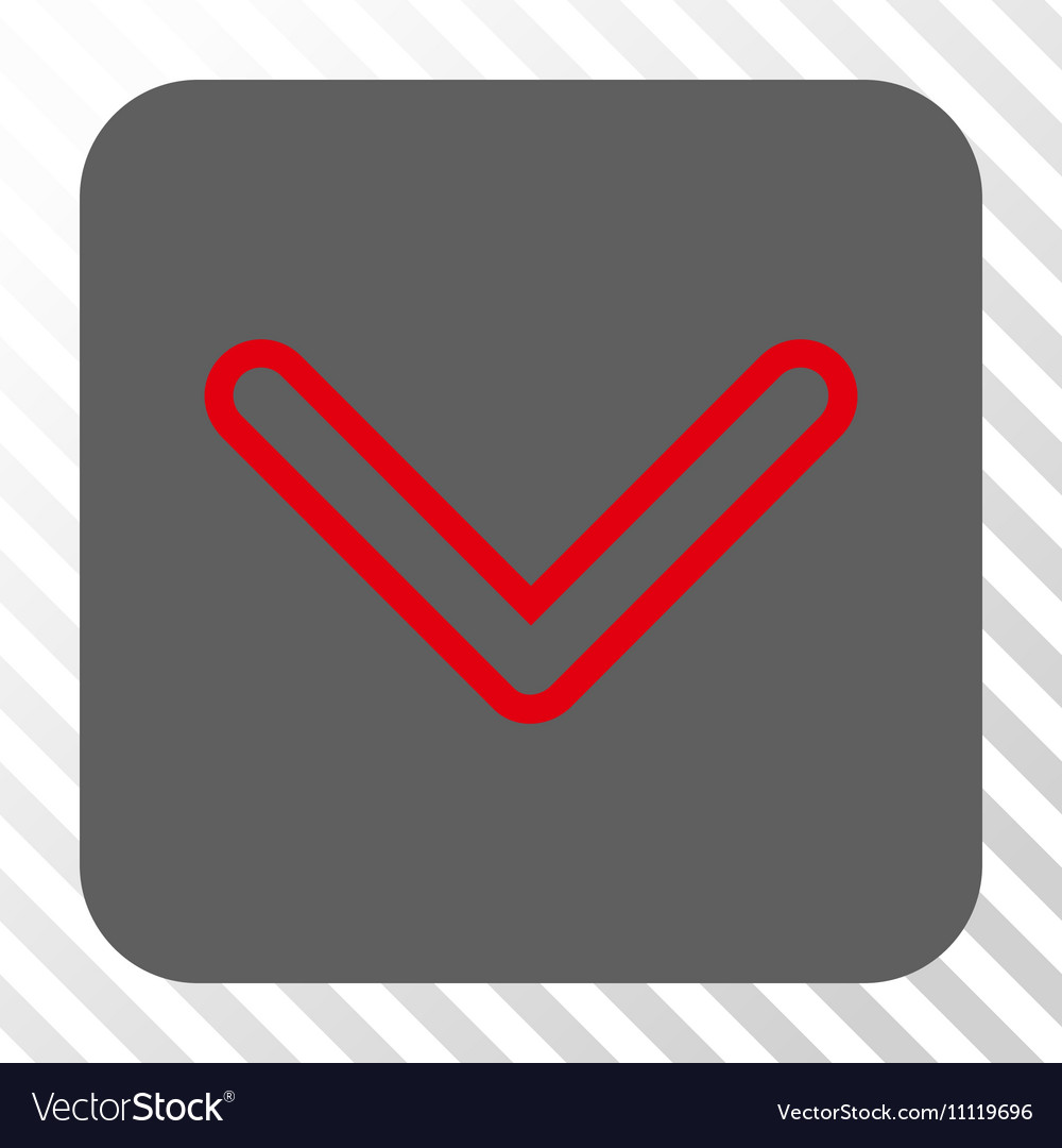 Arrowhead down rounded square button