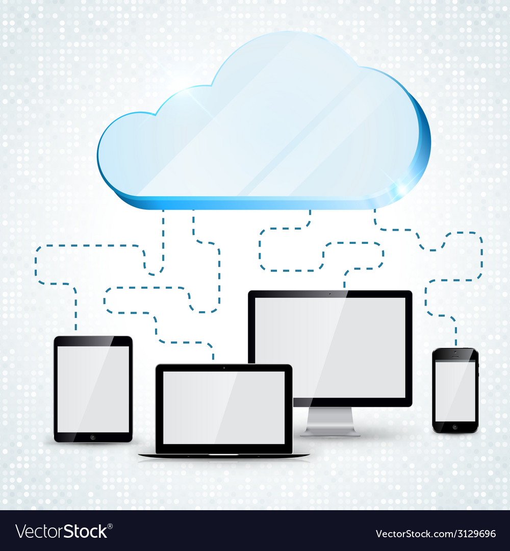 Cloud computing concept background tablet