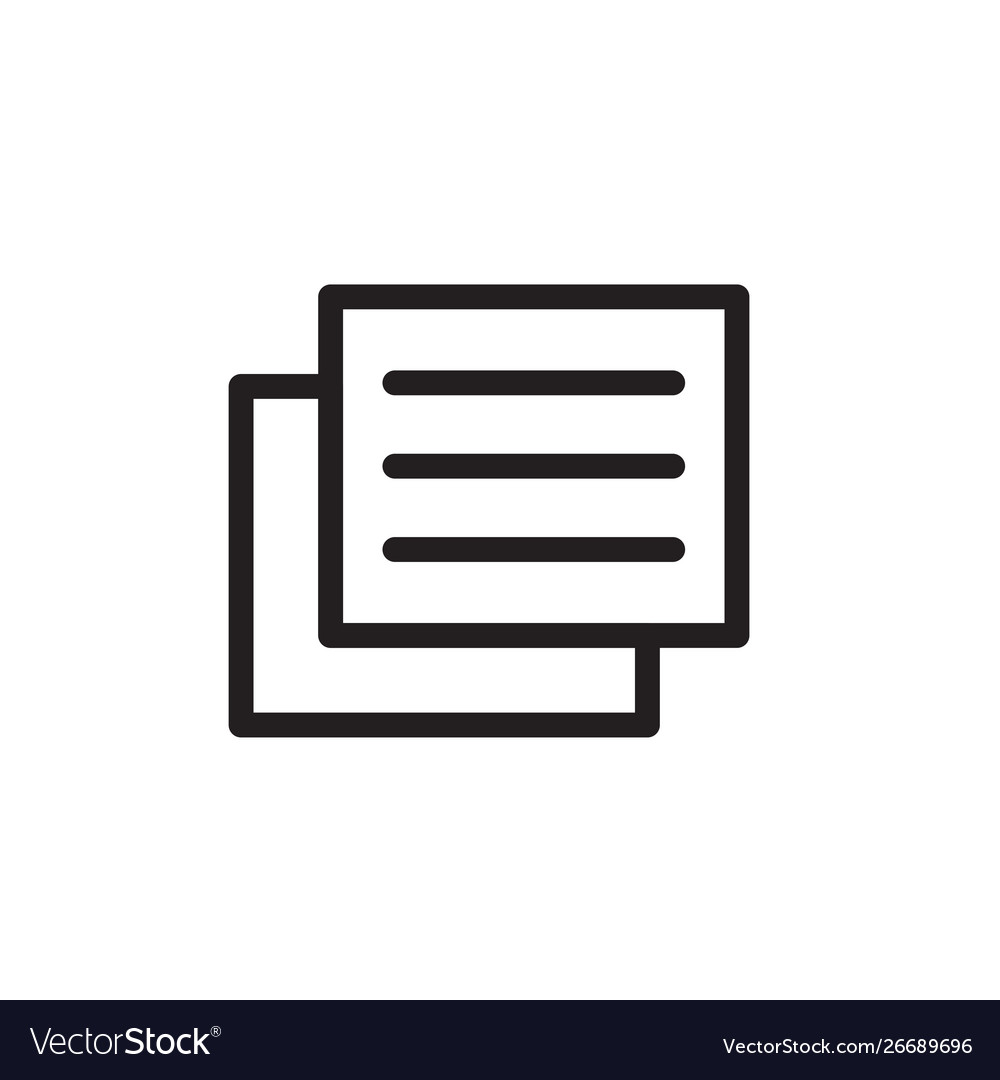 Flat line copy file icon logo element
