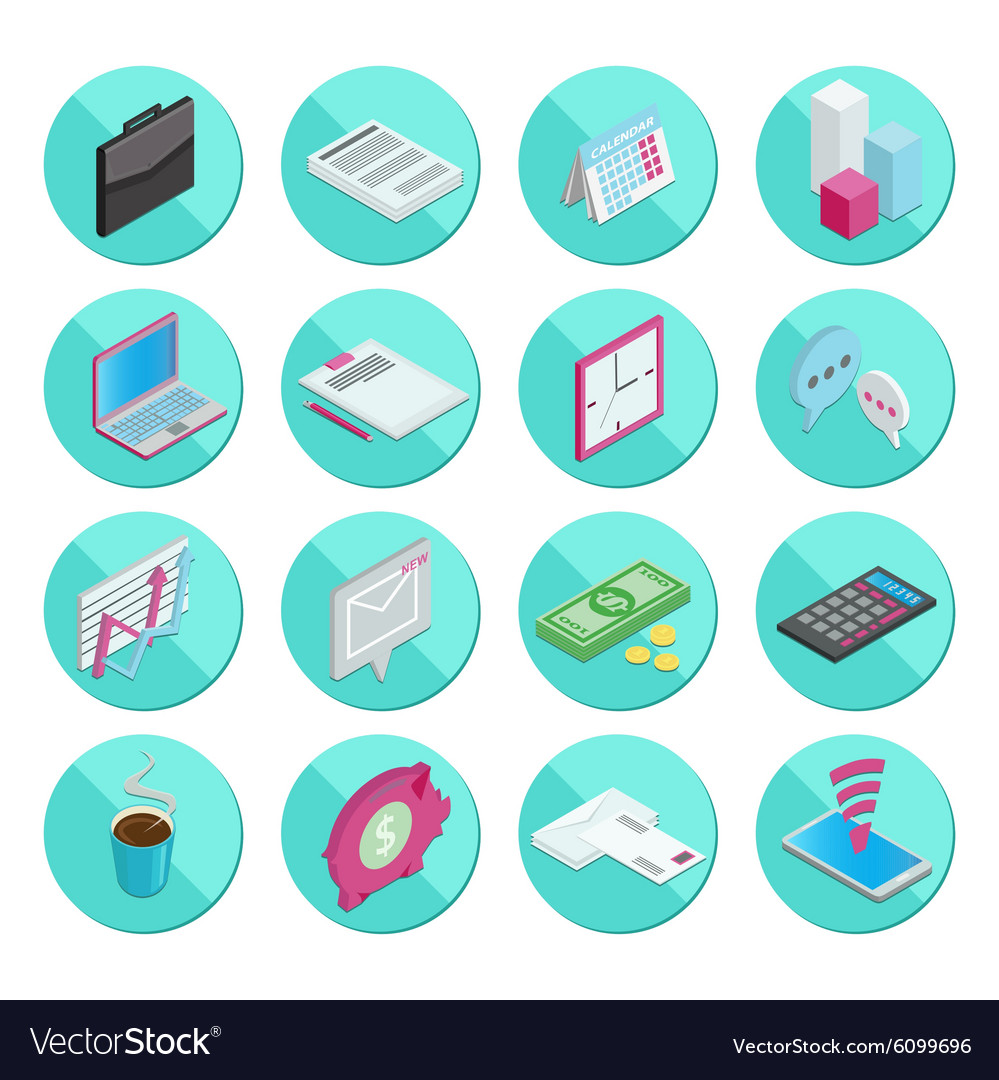 Isometric flat style design colorful business