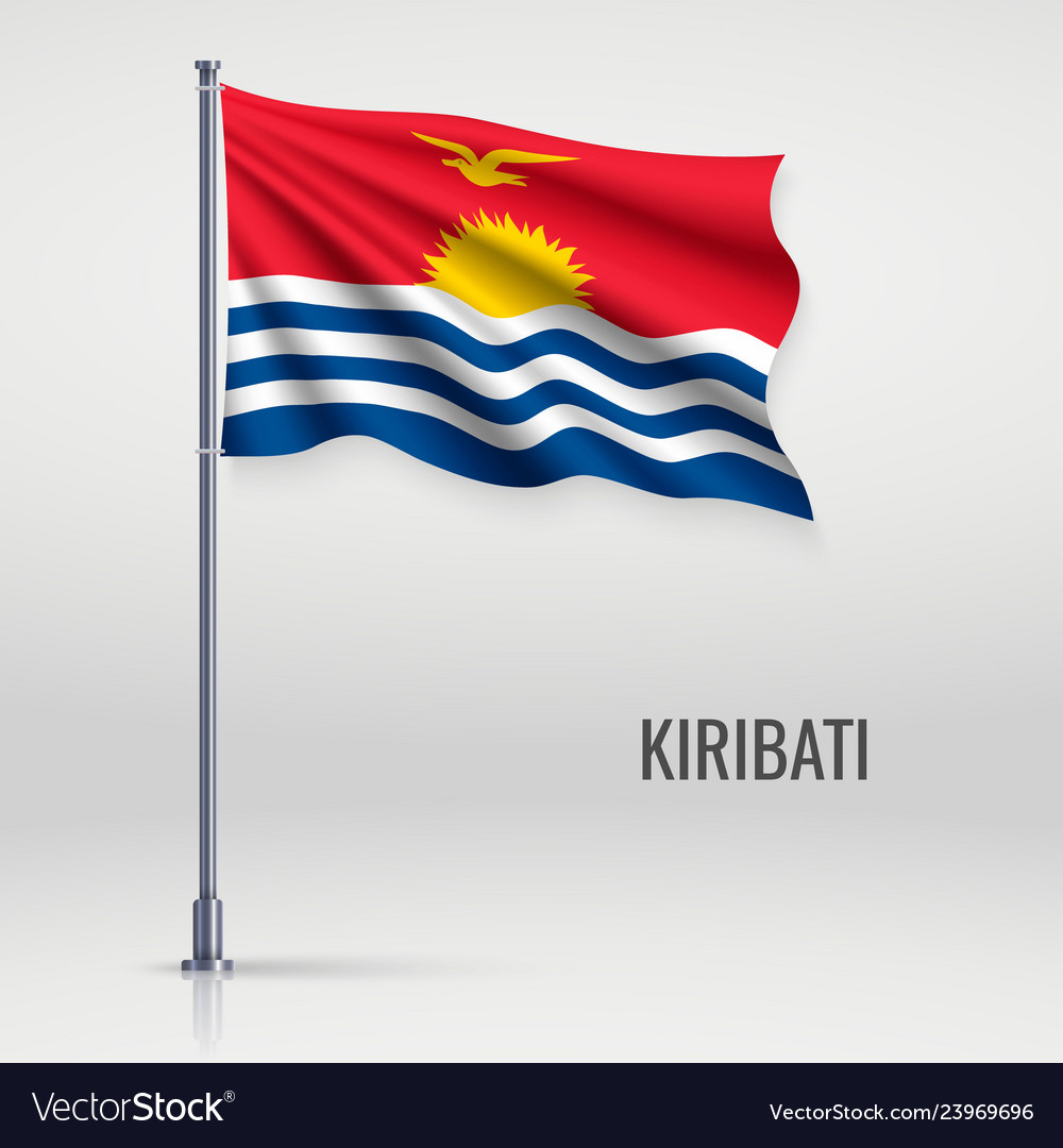 Kiribati Flag on Pole