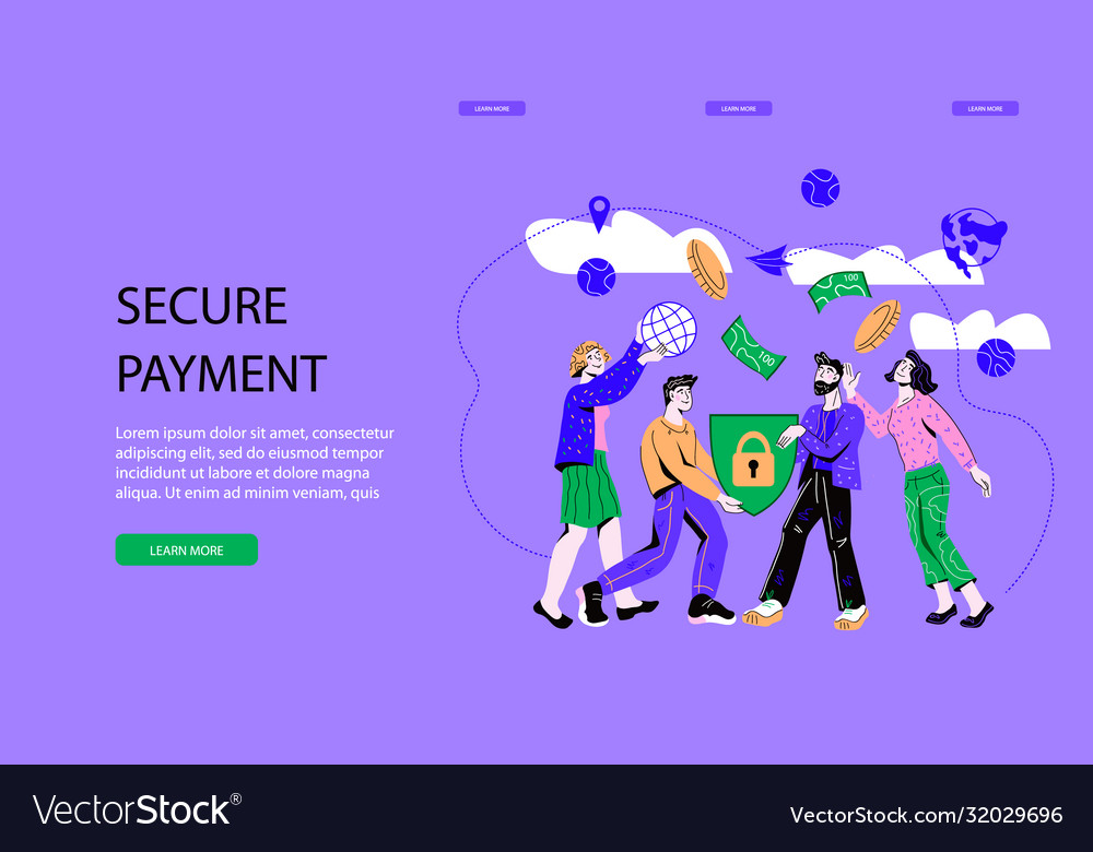 Landing page or web site template for secure
