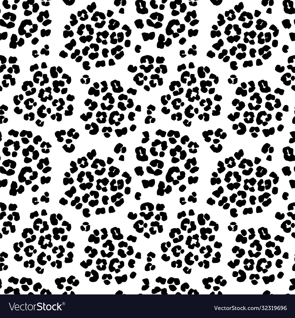 Leopard print seamless background pattern black vector image Leopard print seamless background pattern black