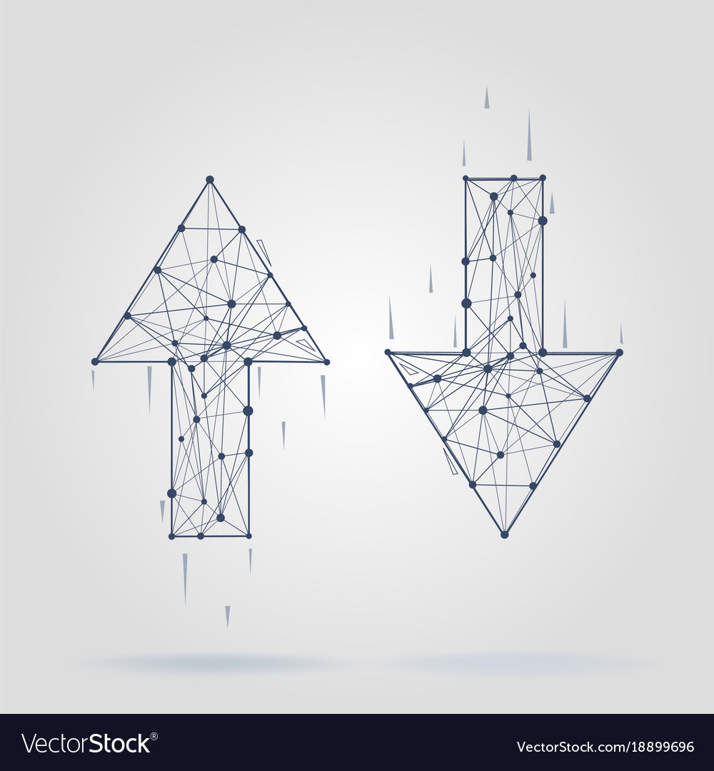 Linear arrow abstract logo connected segments