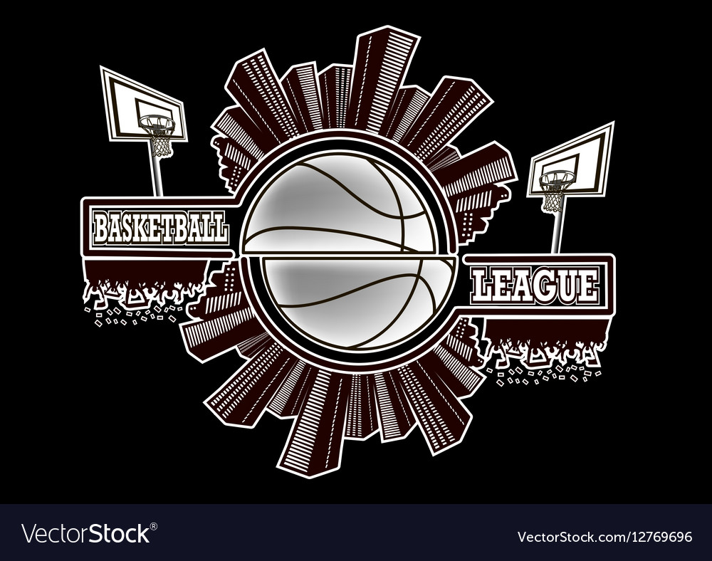 Logo Basketball League Royalty Free Vector Image