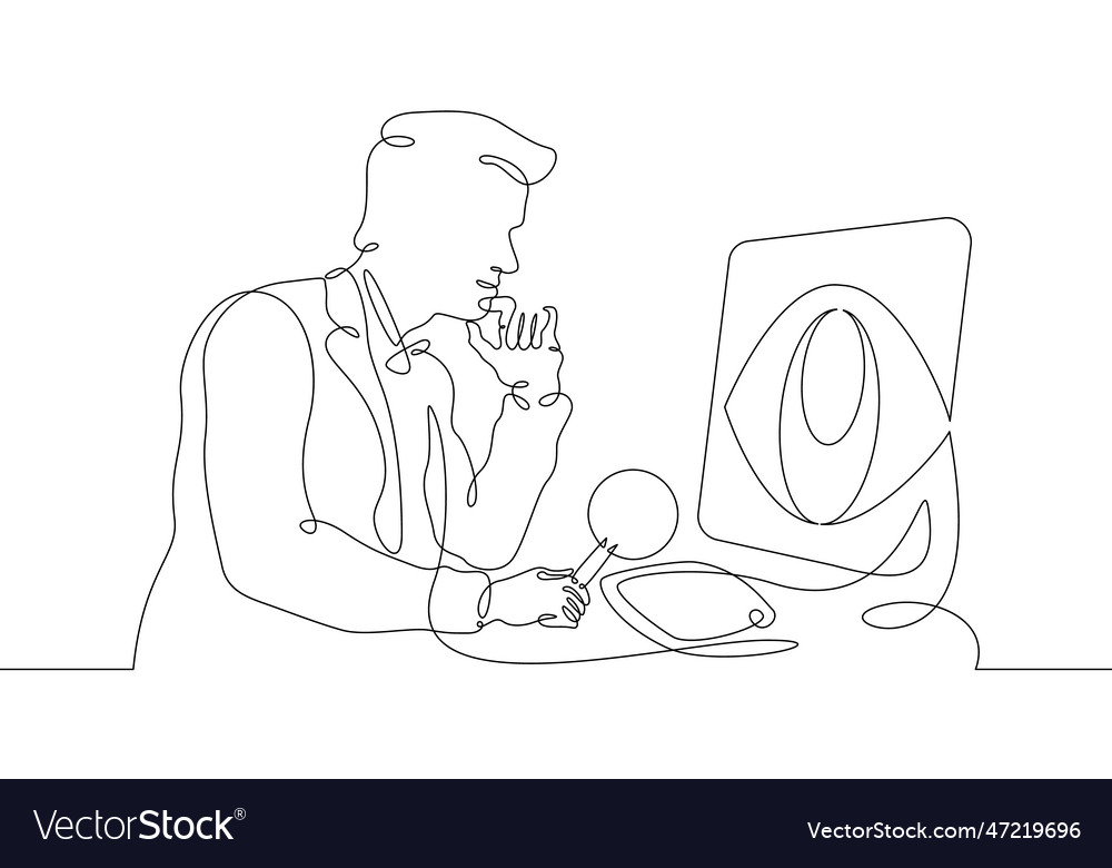 One continuous lineinformation security policy vector image One continuous lineinformation security policy