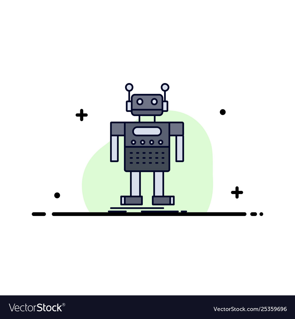 Robot android artificial bot technology flat Vector Image Robot android artificial bot technology flat