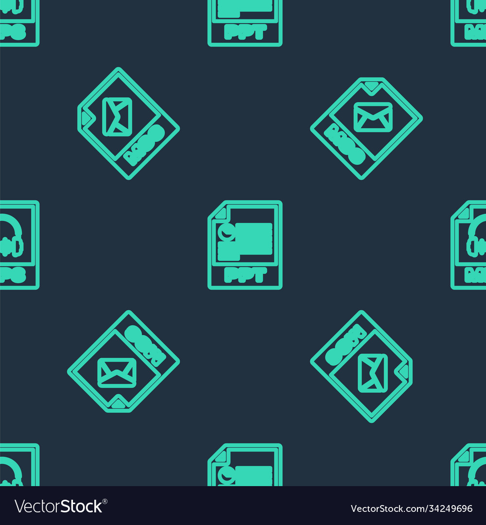 Set line ppt file document msg and mp3 vector image Set line ppt file document msg and mp3