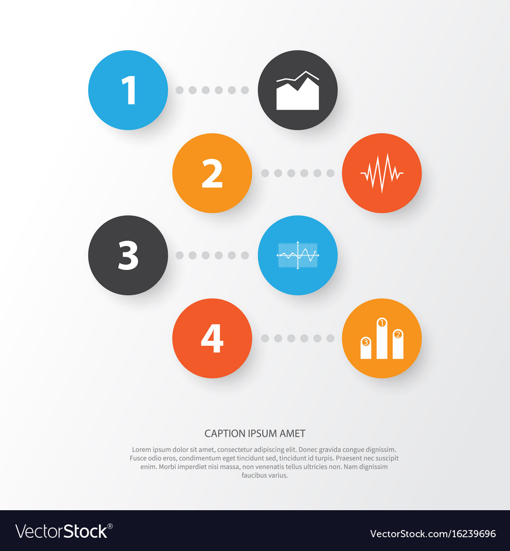Set of graphs diagrams and statistics icons