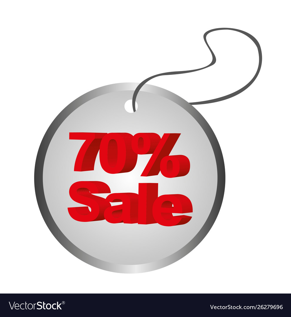 Silver tag circle isolated over white background Vector Image