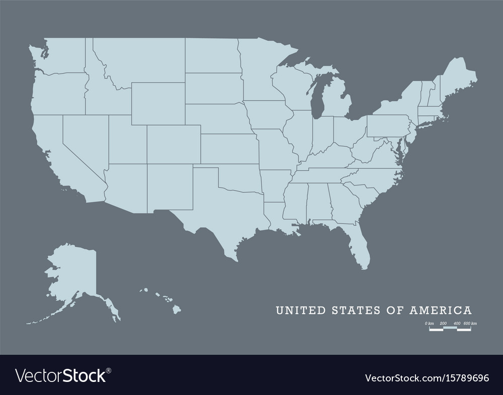Usa map with federal states