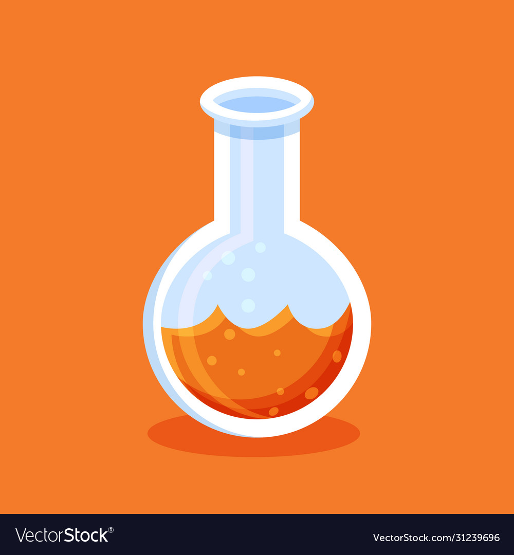 Volumetric flask chemical science laboratory Vector Image