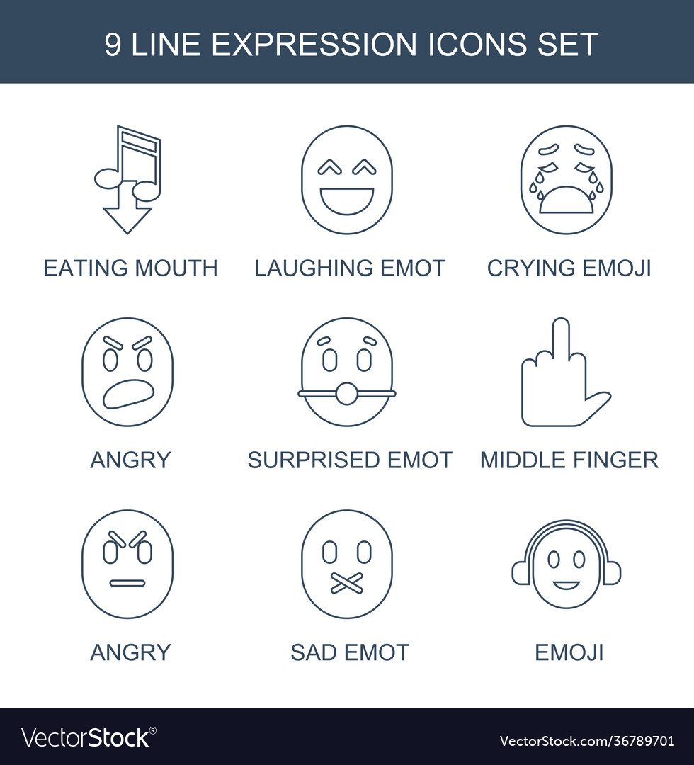 9 expression icons