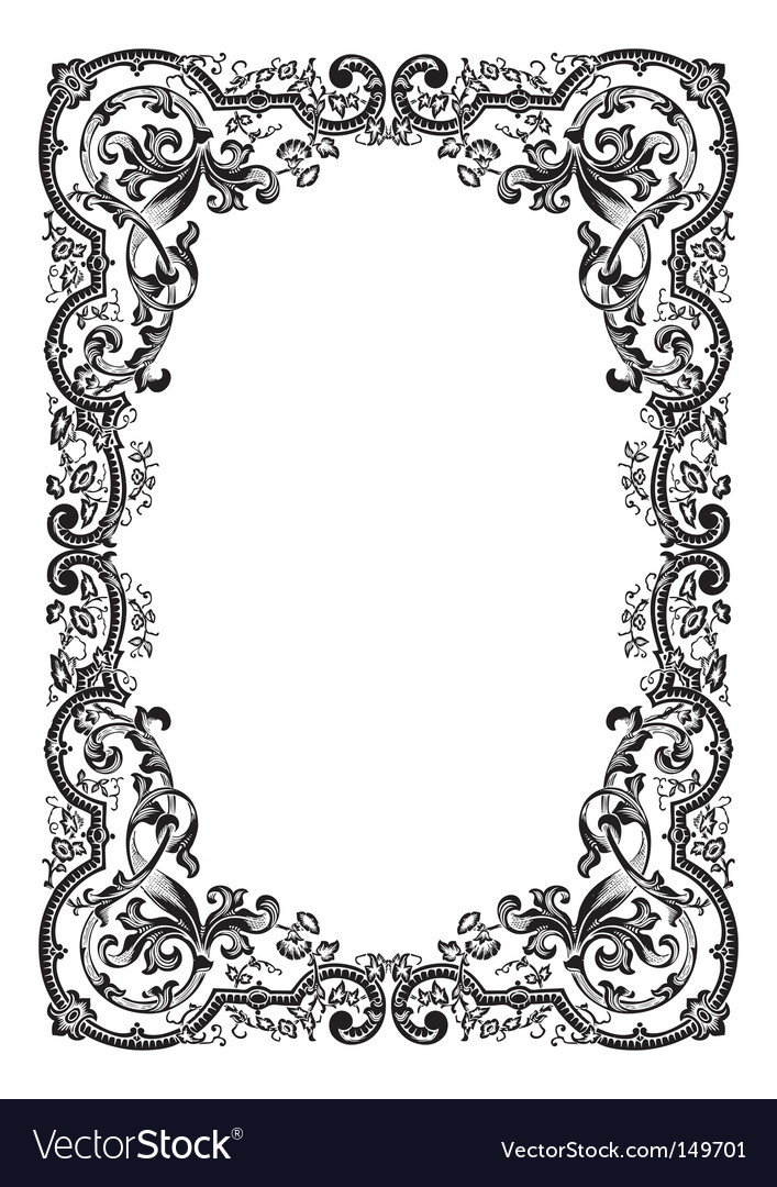 Antique Frame Engraving Royalty Free Vector Image