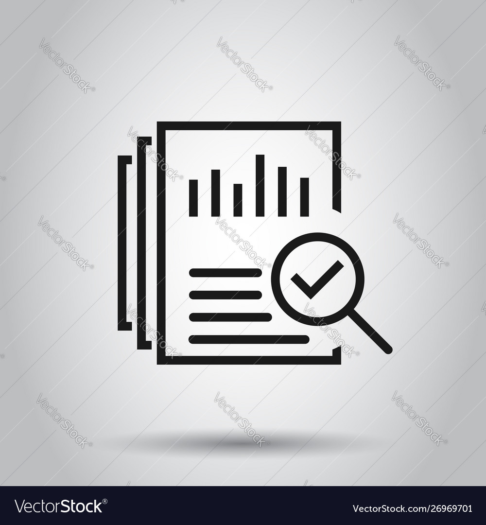 Audit document icon in flat style result report vector image Audit document icon in flat style result report