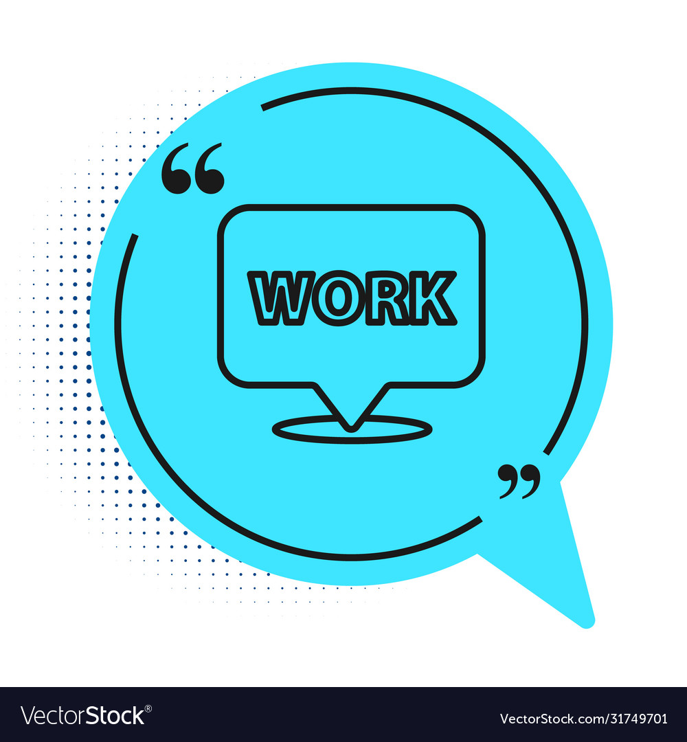 Black line location with text work icon isolated vector image Black line location with text work icon isolated