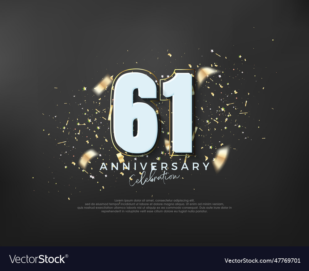 Bold number 61st premium design for 10th