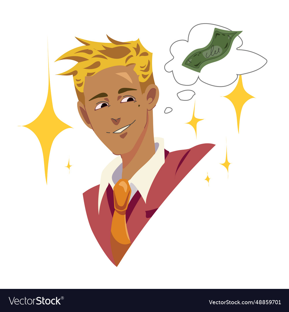 Businessman design thunking about money