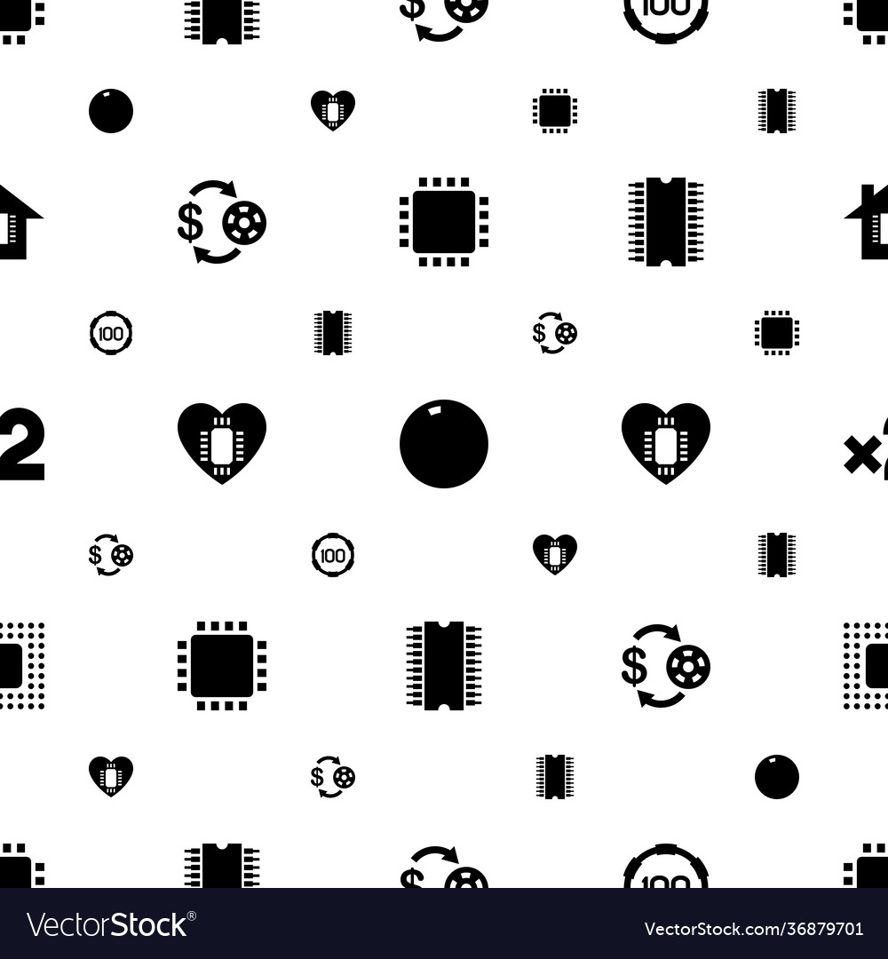 Chip icons pattern seamless white background