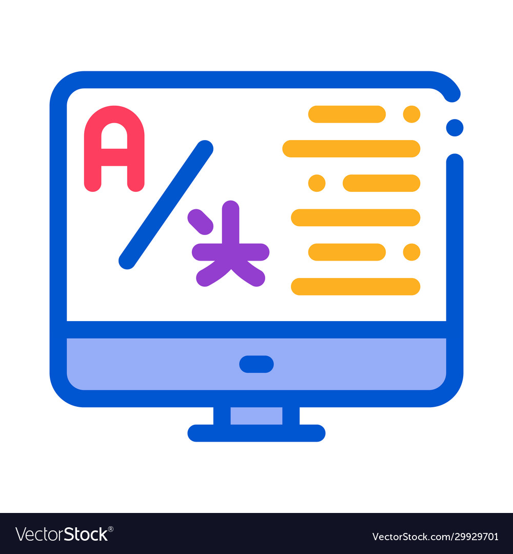 Computer translation program icon thin line Vector Image