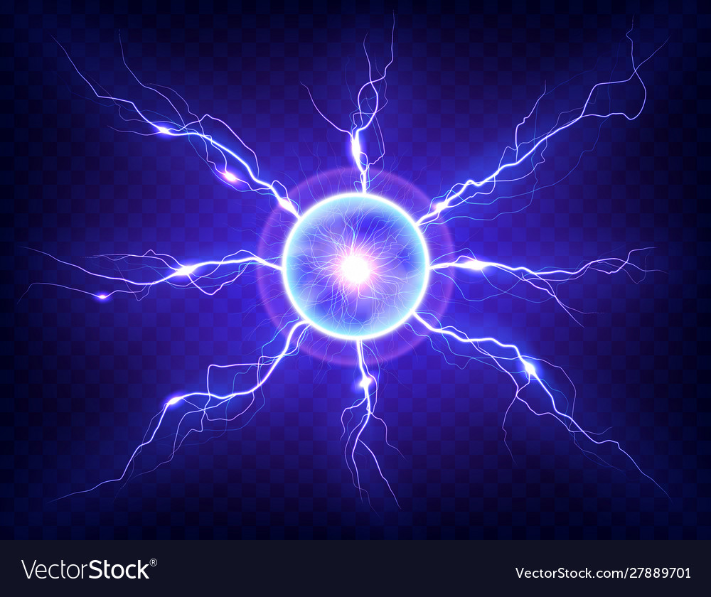 Electric plasma lightning thunderball discharge Vector Image