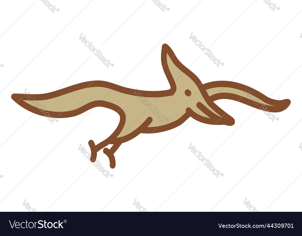 Flying dinosaur on a white background