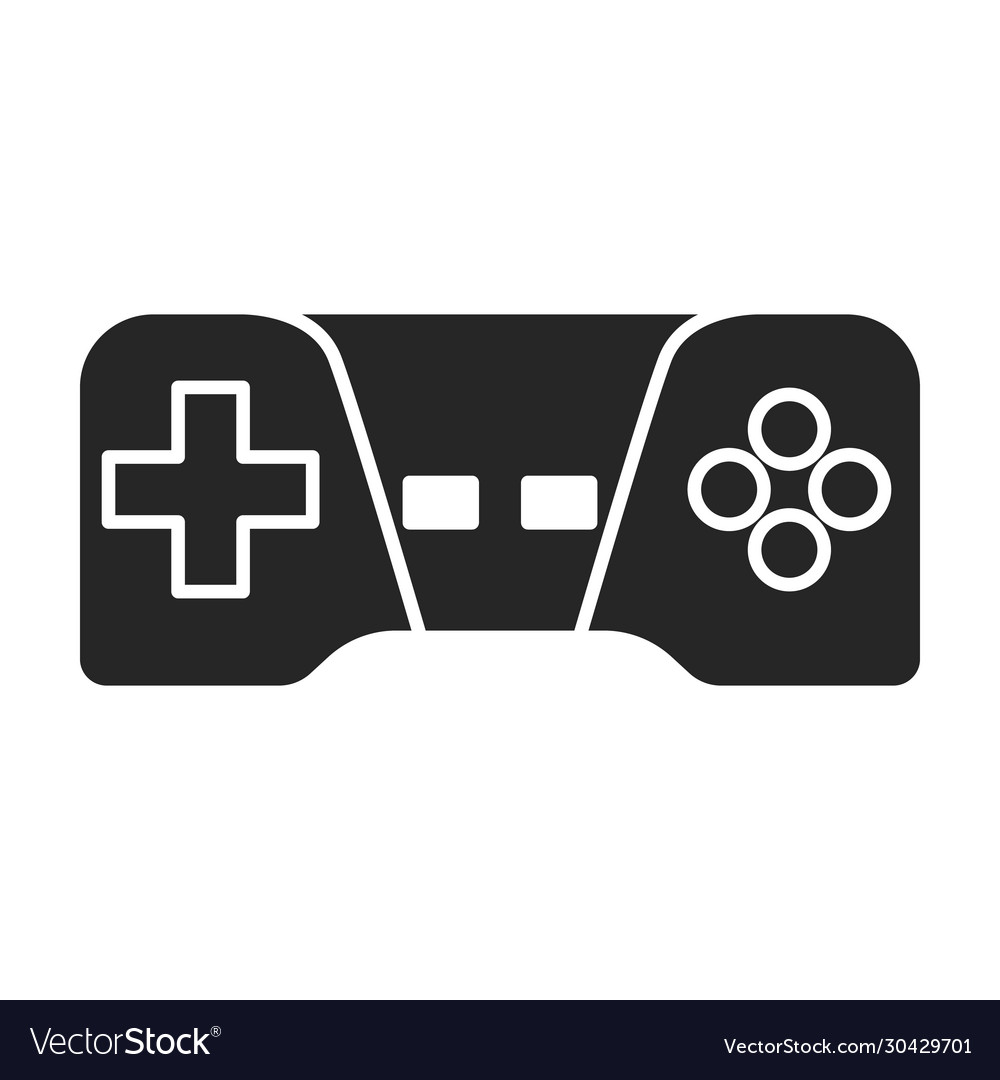 Game joystick iconblack icon Royalty Free Vector Image