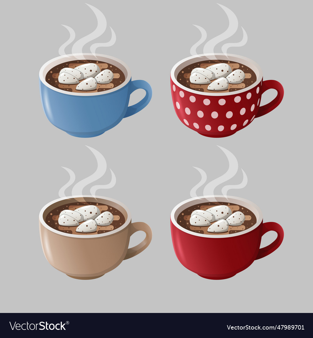 Isolated cocoa cups on a white background