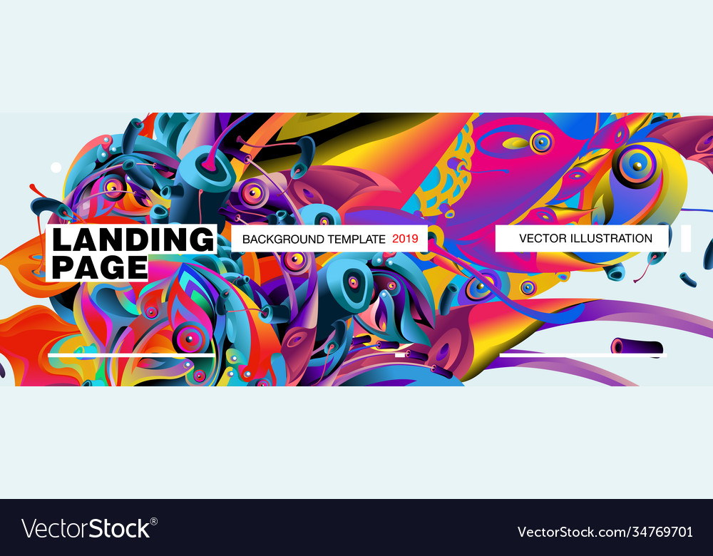 Landing page background template with colorful