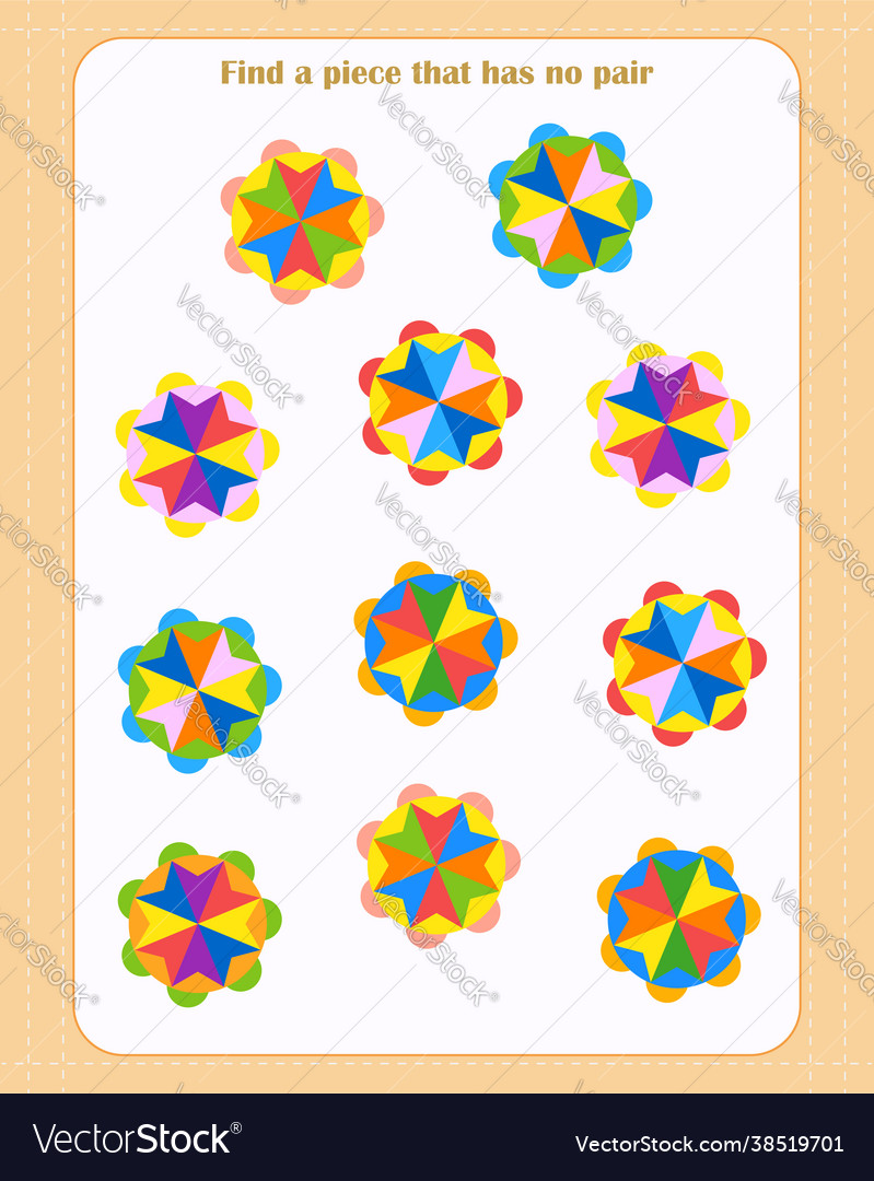 Logic game for children find which shape is unpa