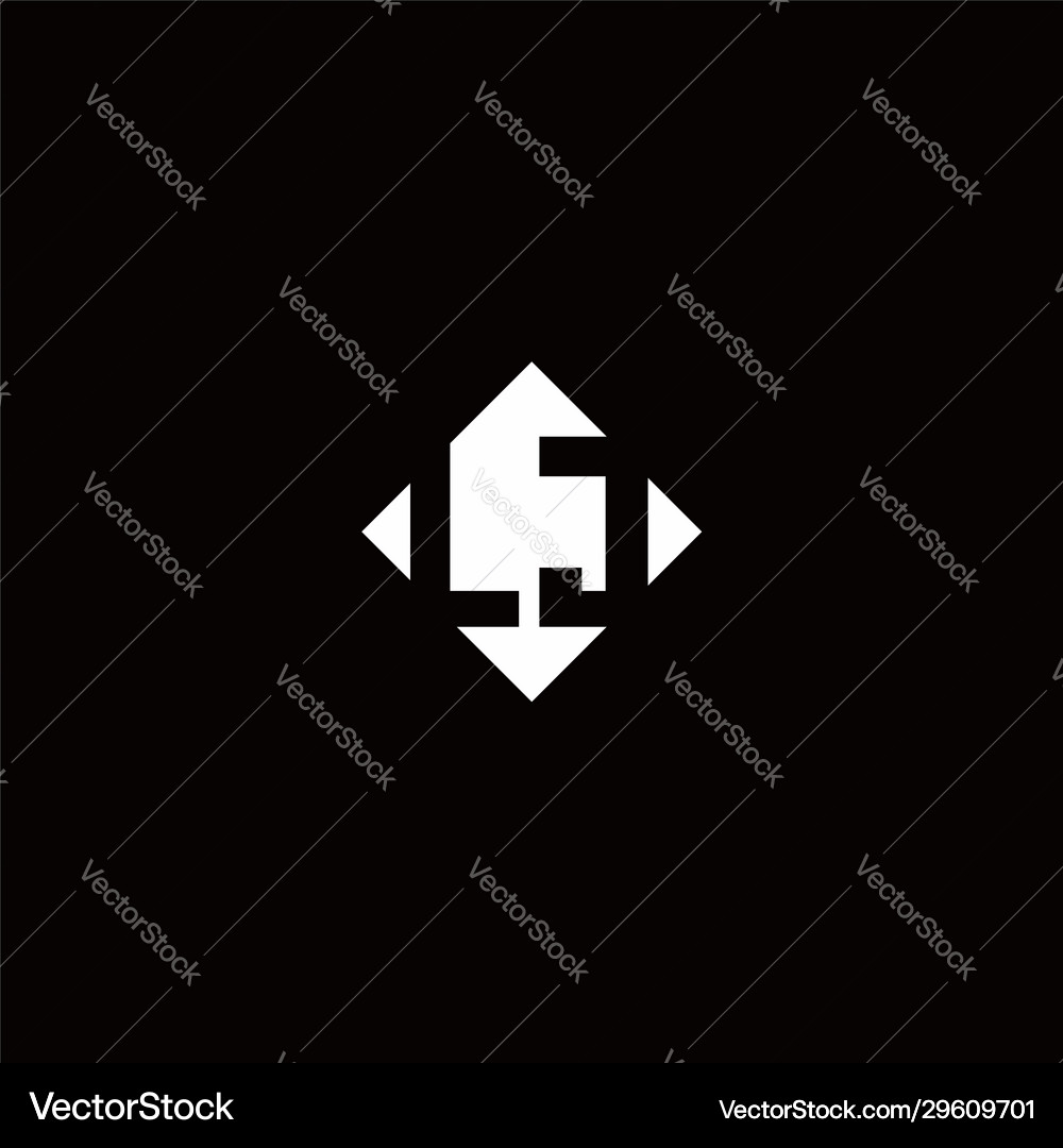 Monogram logo design with diamond square shape Vector Image