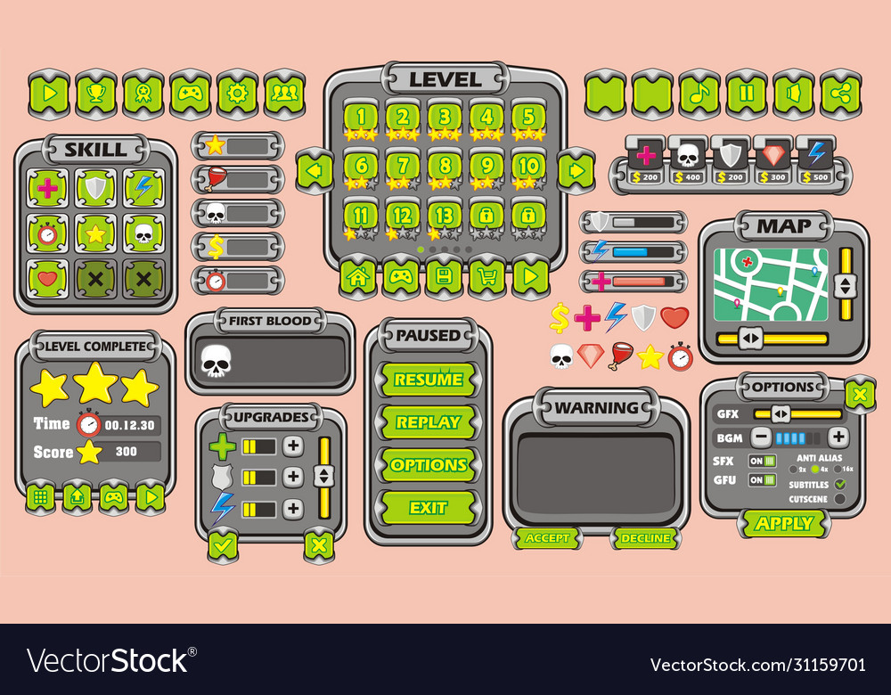 Platform Game UI - Tablet Style