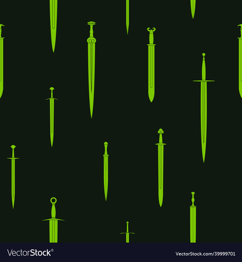 Seamless pattern with ancient swords