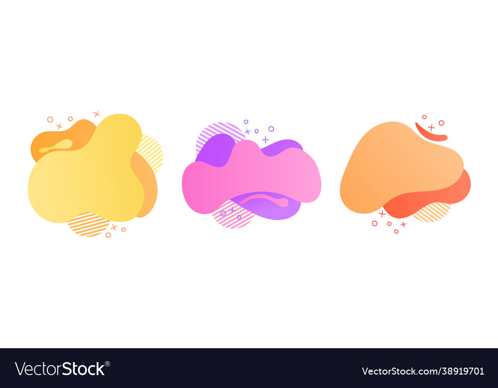 Set orange pink yellow geometric abstract Vector Image