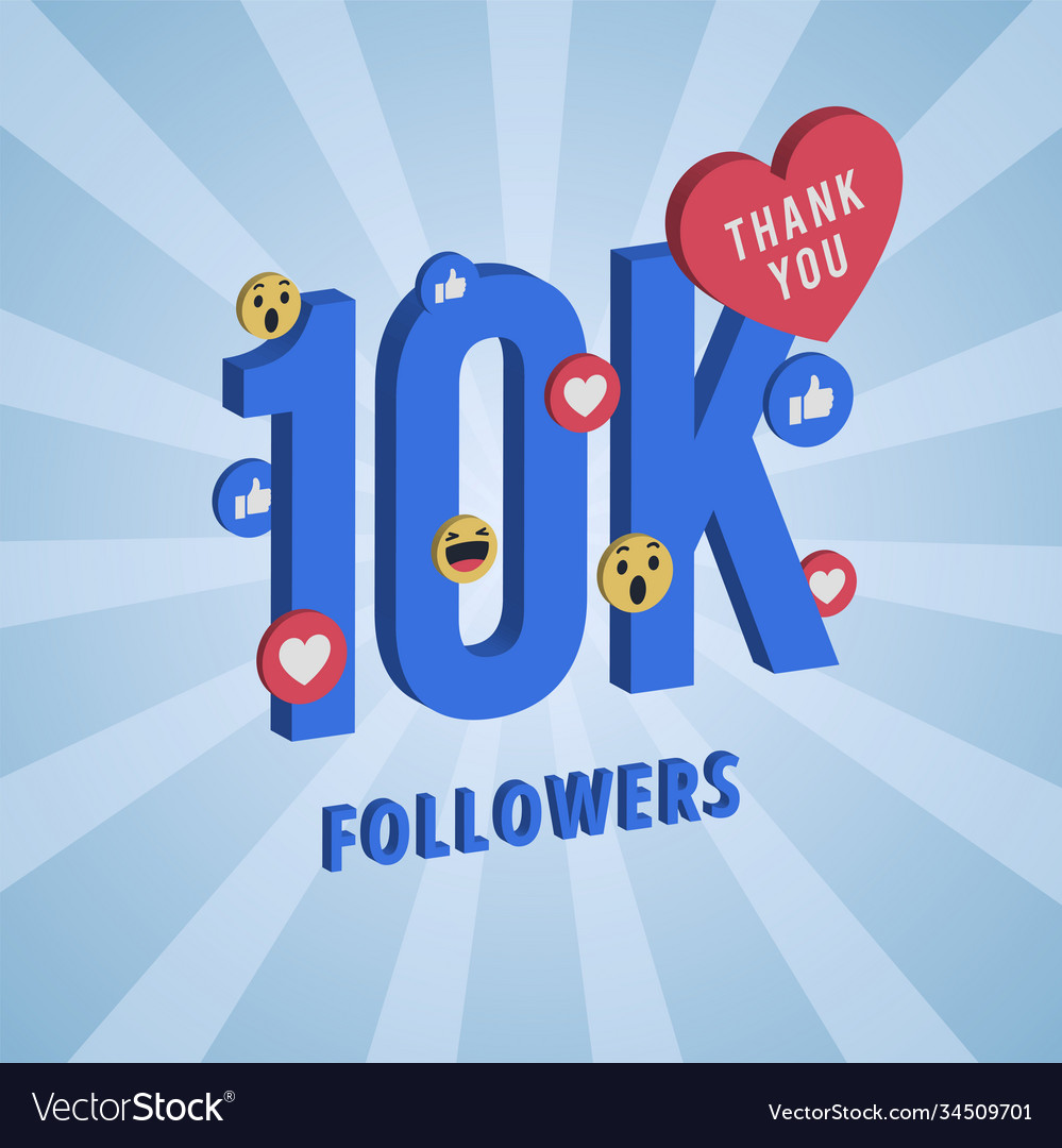 Social media banner with thank you for followers vector image Social media banner with thank you for followers