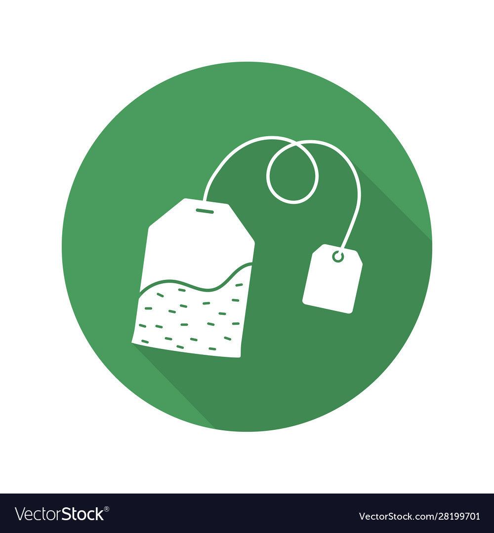 Teabag flat design long shadow icon