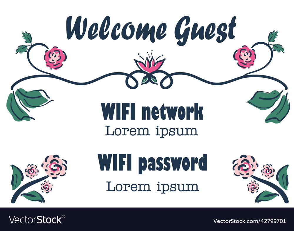 Wifi network and password template