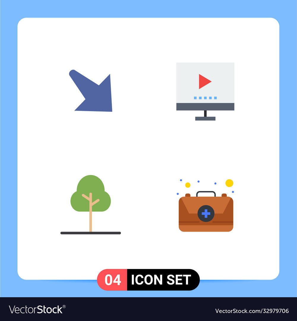 4 universal flat icons set for web and mobile