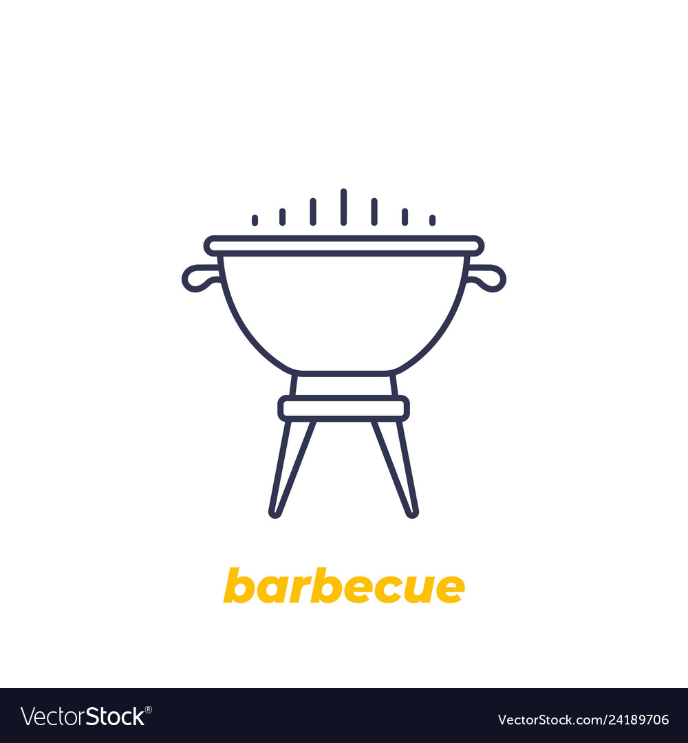 Barbecue grill icon linear