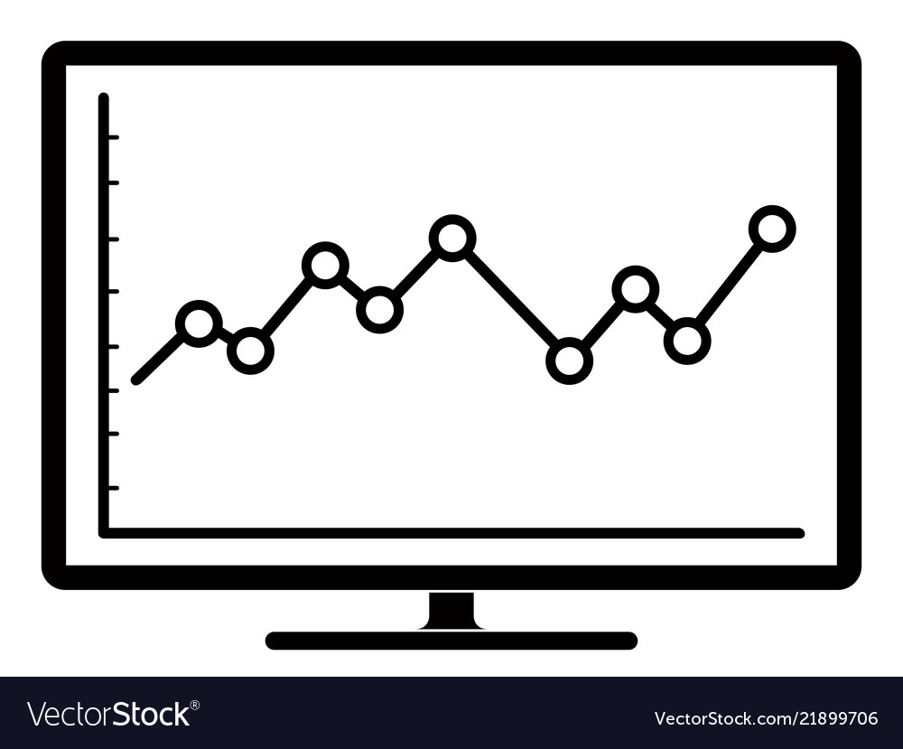 Business graph on a computer screen