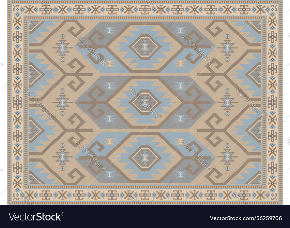 Carpet in pastel colors with beige bluish brown