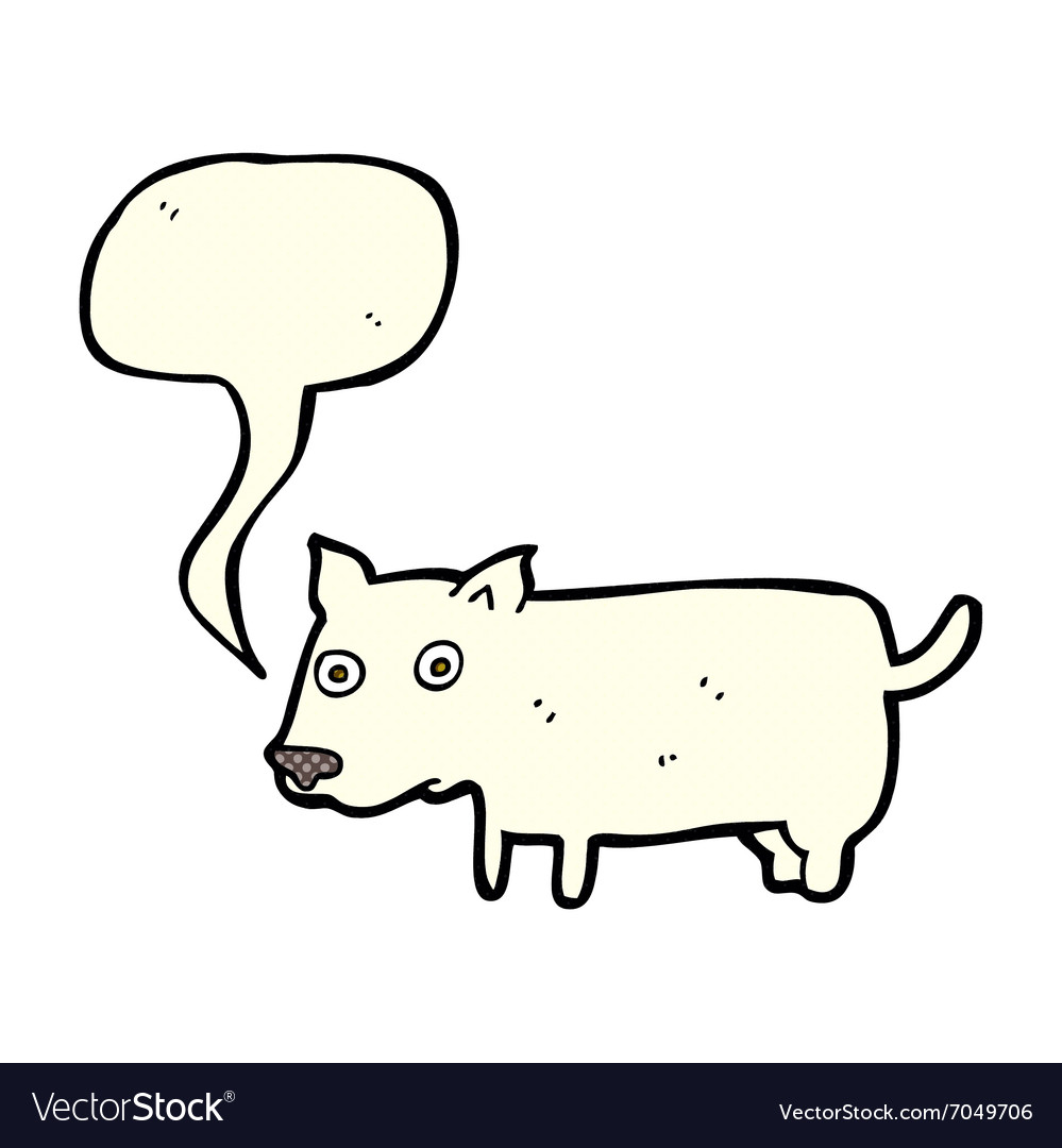 Cartoon little dog with speech bubble Royalty Free Vector