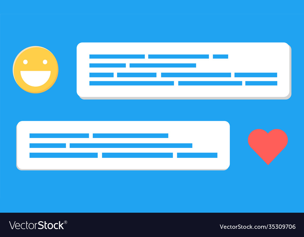 Chatting in internet comments users customers vector image Chatting in internet comments users customers